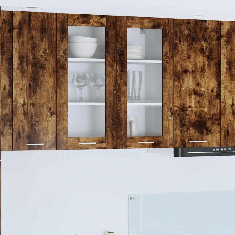 vidaXL Hængeskab Røget Eg 80x31x80 cm Konstrueret Træ