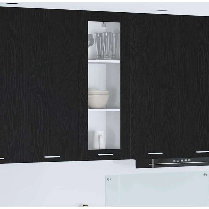 vidaXL Hængeskab med dør Sort 40 x 31 x 100 cm Konstrueret træ