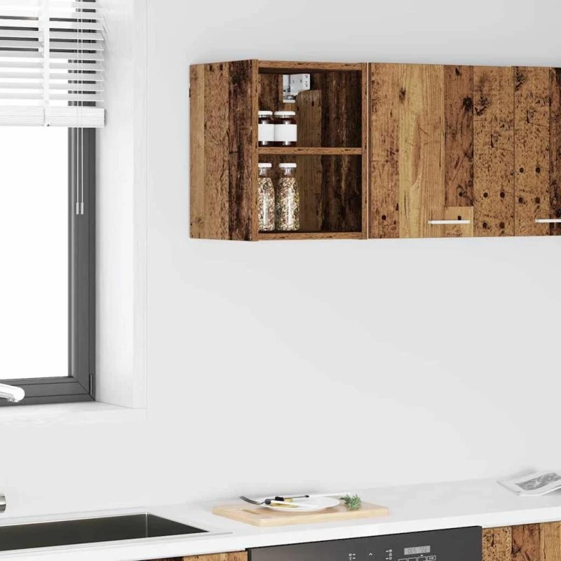 vidaXL Hængeskab Gammelt Træ 30x29,5x40 cm Konstrueret Træ
