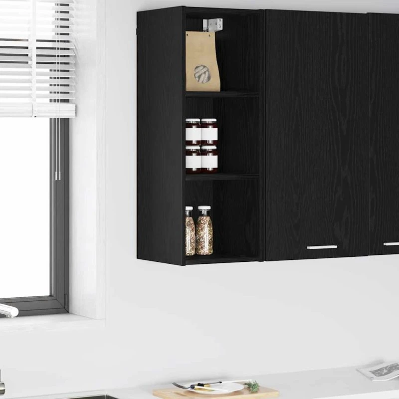 vidaXL Hængeskab Sort 30 x 29,5 x 80 cm Konstrueret Træ