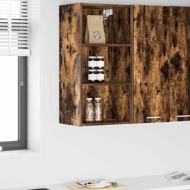 vidaXL Hængeskab Røget Eg 40 x 29,5 x 80 cm Konstrueret Træ