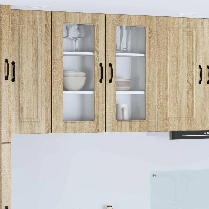 vidaXL Køkkenskab Kalmar 2 stk Sonoma eg 40 x 31 x 80 cm