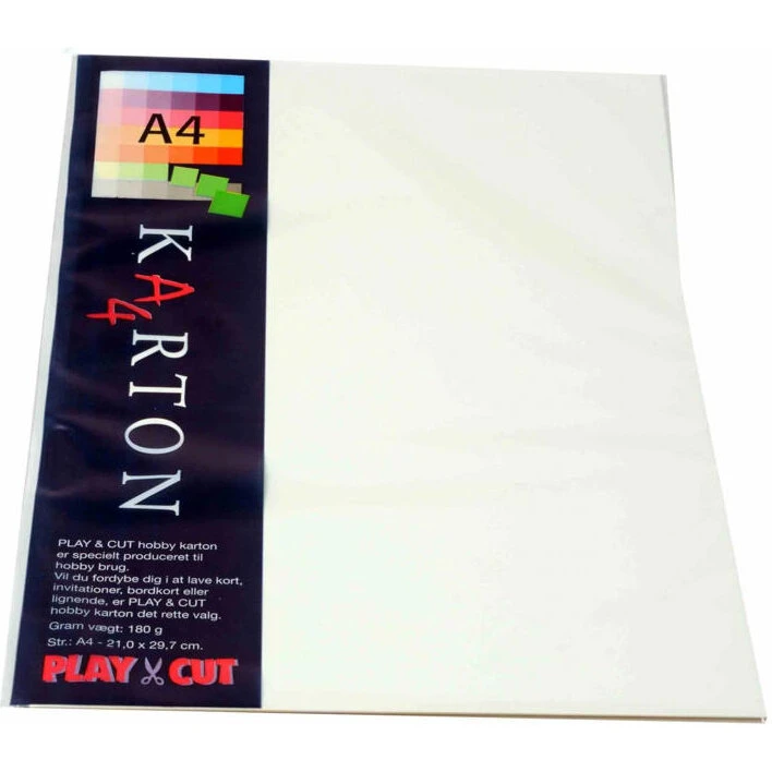 PLAYCUT Karton A4 180 g/m² 10 ark - Elfenben
