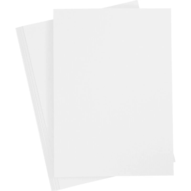 Karton A4 220 g hvid, 10 ark