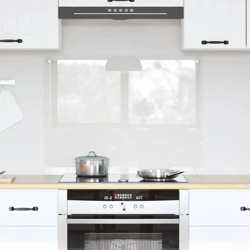 vidaXL Køkkenbacksplash Transparent 80 x 60 cm hærdet glas