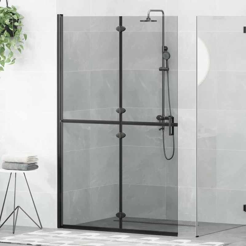 vidaXL Walk-In Brusevæg Sort 120x190 cm