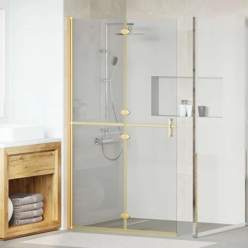 vidaXL Guld Walk-In Brusevæg 110 x 190 cm