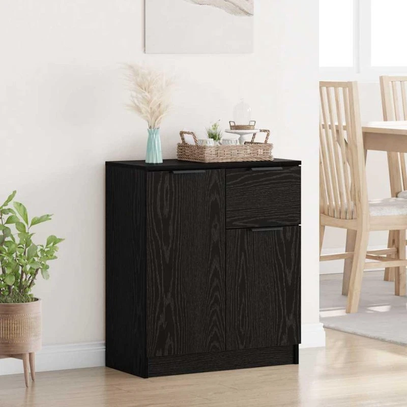 Eg Sidebord med skuffe, Sort, 60 x 30 x 70 cm