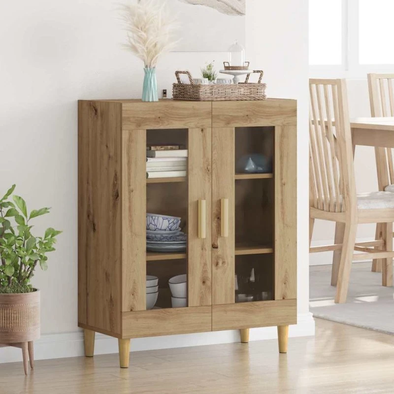 vidaXL Sideboard Artisan Egetræ 69,5 x 34 x 90 cm