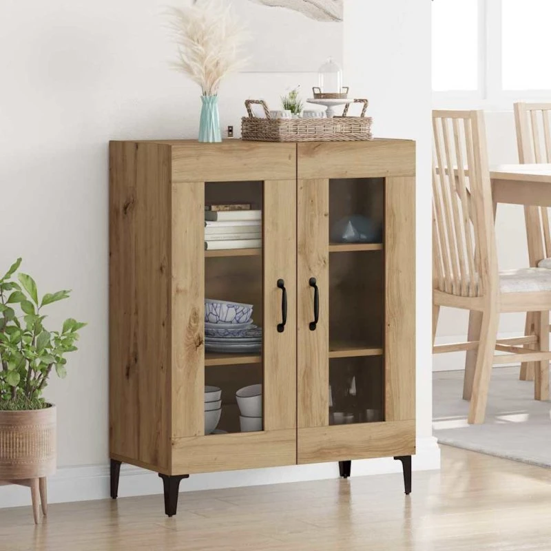 vidaXL Sideboard Artisan Egetræ 69,5 x 34 x 90 cm