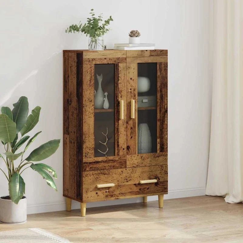vidaXL Højskab Gammelt Træ 70x31x115 cm Konstrueret Træ