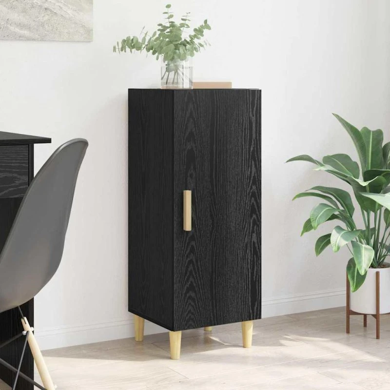 Eg Sidebord Sort 34,5 x 34 x 90 cm Konstrueret Træ