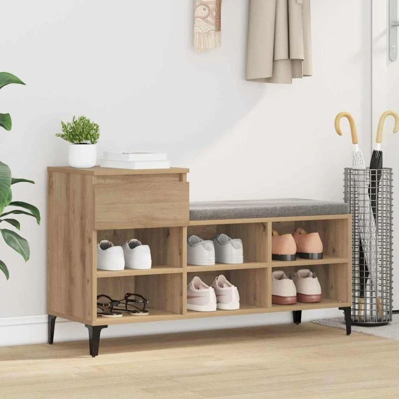 Artisan Sko Skab 102 x 36 x 60 cm med Skuffe, Konstrueret Træ
