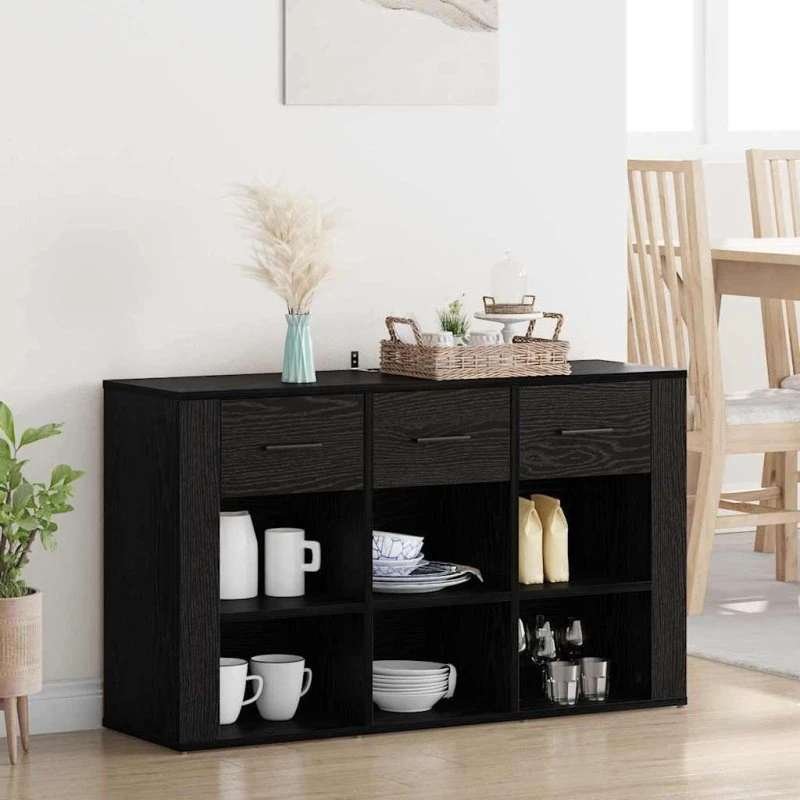 Hanssen Sidebord med skuffe, Sort eg 100 x 30 x 59,5 cm