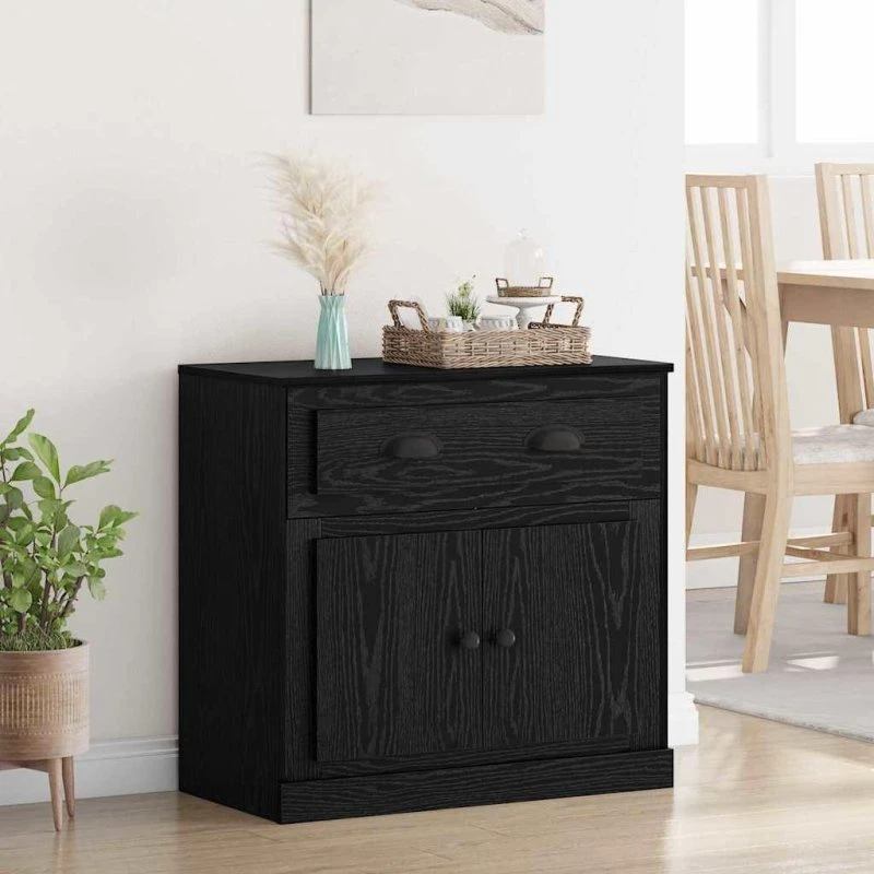 Ege Highboard Sort 70 x 35,5 x 67,5 cm Konstrueret Træ