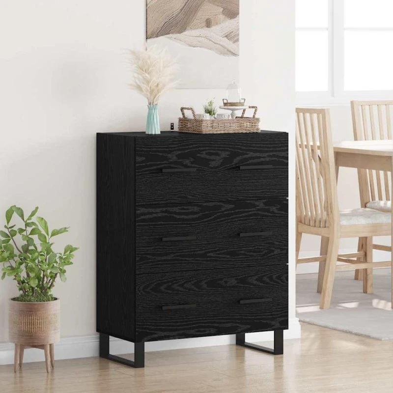 Ingeniørt Sidebord Sort, 69,5 x 34 x 90 cm