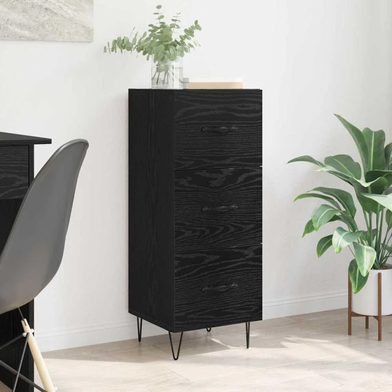 Braun Sidebord med skuffe Sort, 34 x 34,5 x 90 cm
