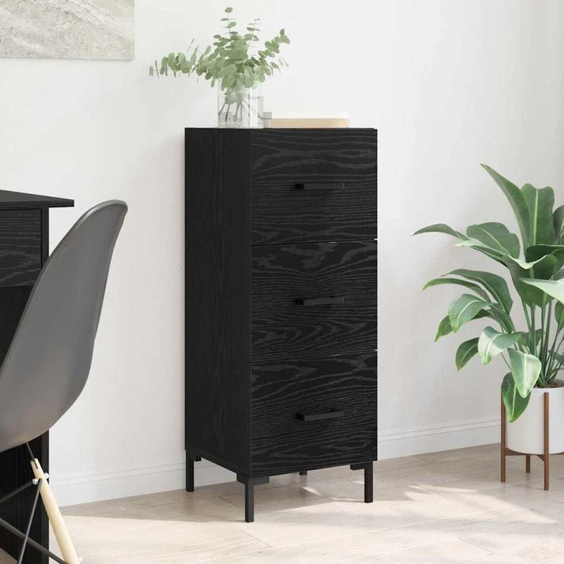 Eg Sidebord med skuffe, Sort, 34,5 x 34 x 90 cm