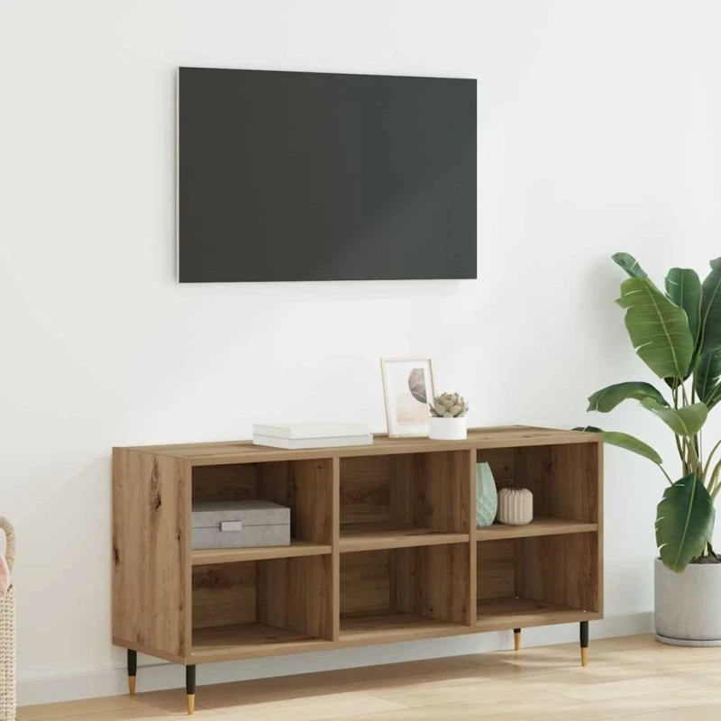 vidaXL Artisan Egetræ TV-skab 103,5 x 30 x 50 cm