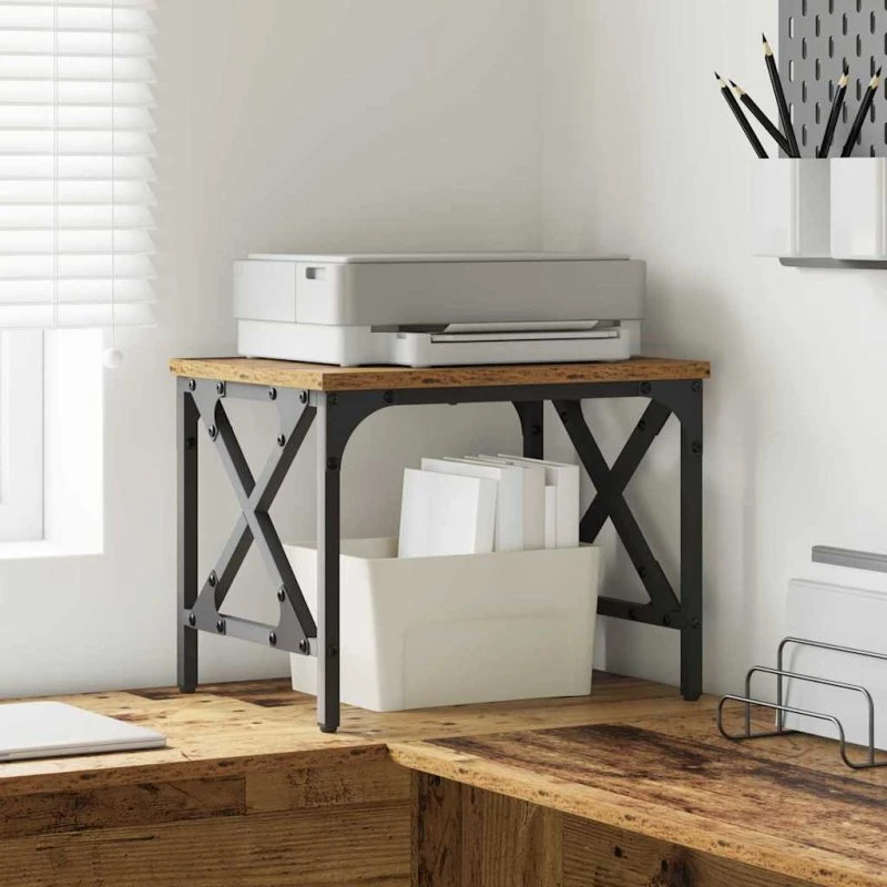 vidaXL Printerstand Gammelt Træ 40 x 30 x 31 cm