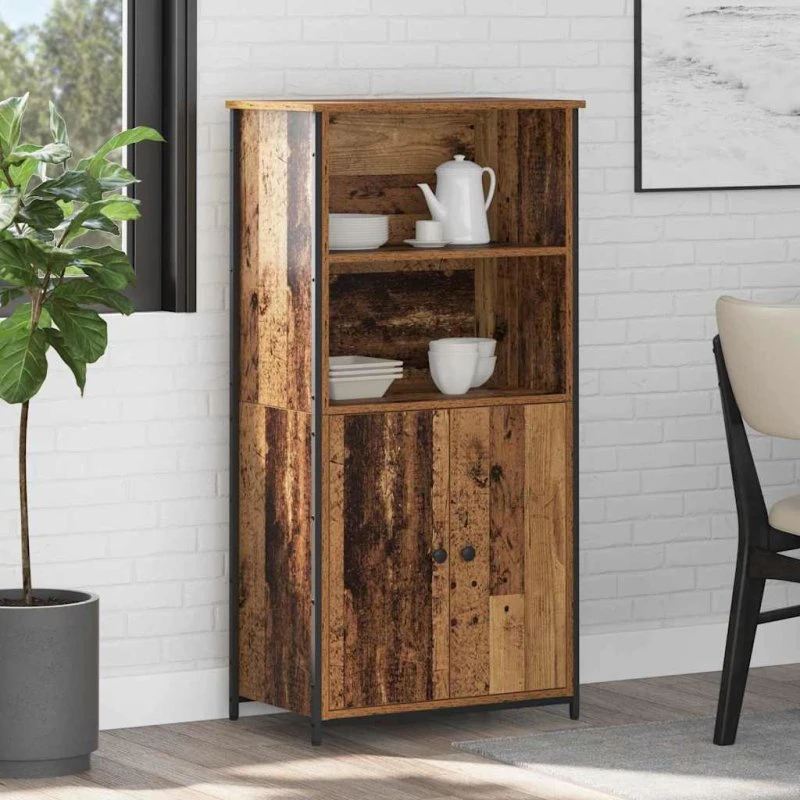 vidaXL Højskab Gammelt Træ 62 x 36 x 121,5 cm Konstrueret Træ
