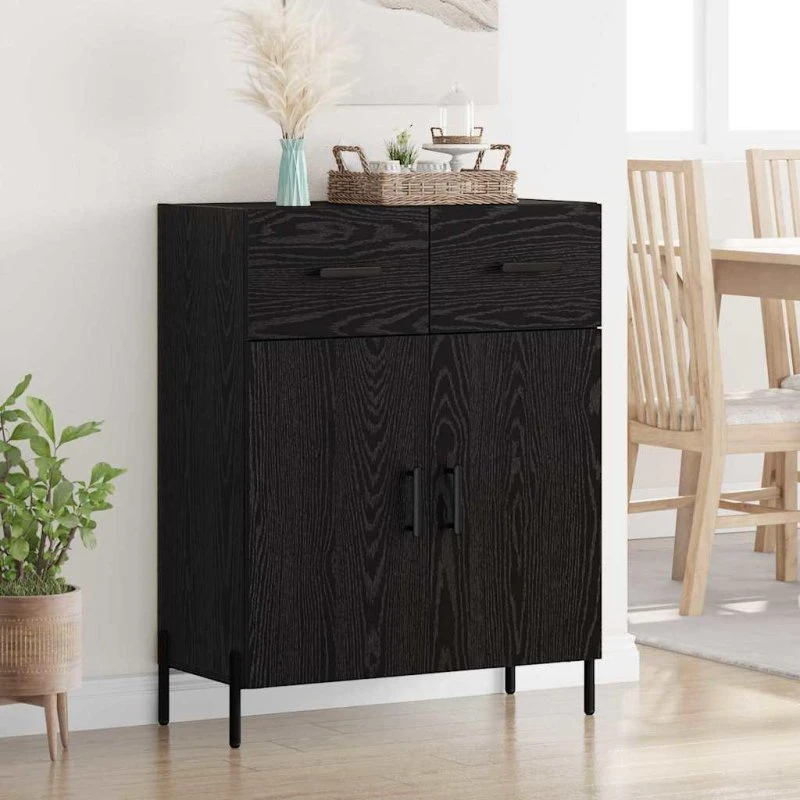 Eg Sidebord med skuffe, Sort, 69,5 x 34 x 90 cm