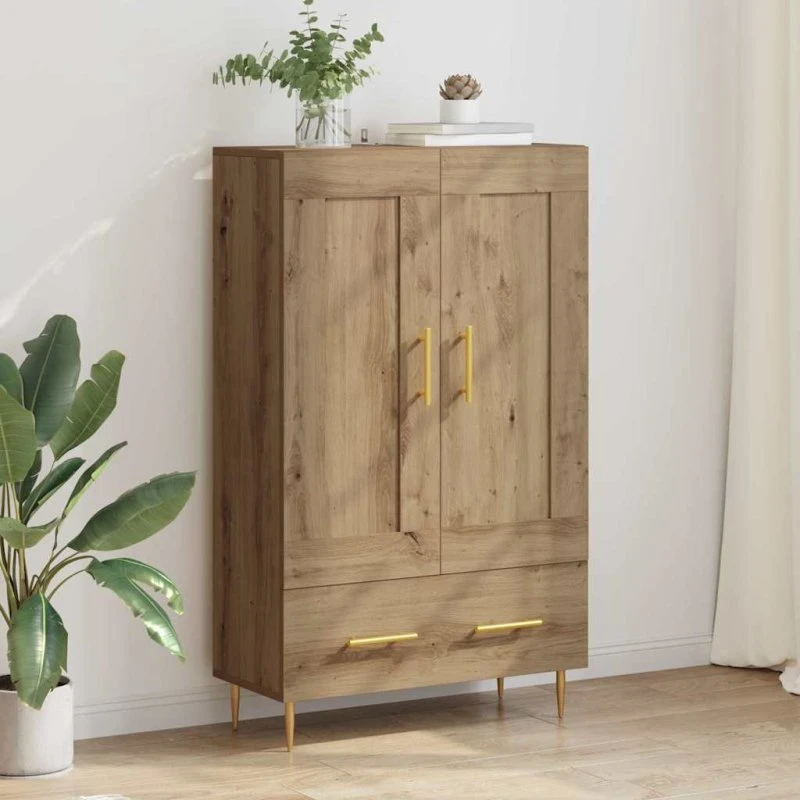 vidaXL Highboard Artisan Egetræ 69,5 x 31 x 115 cm