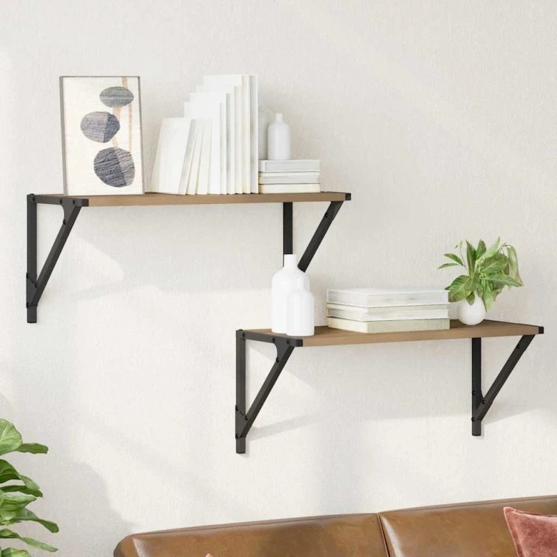 vidaXL Væghylder 2 stk Artisan Egetræ 60 x 25 x 25,5 cm