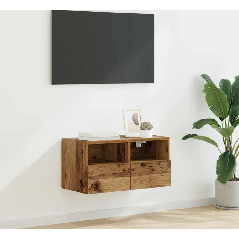 Gammelt Træ TV-vægskab 60x30x30 cm