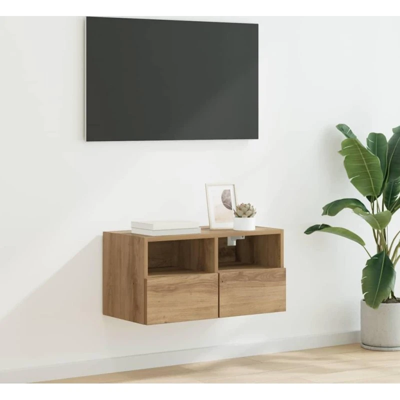 Artisan Egetræ TV-vægskab 60x30x30 cm