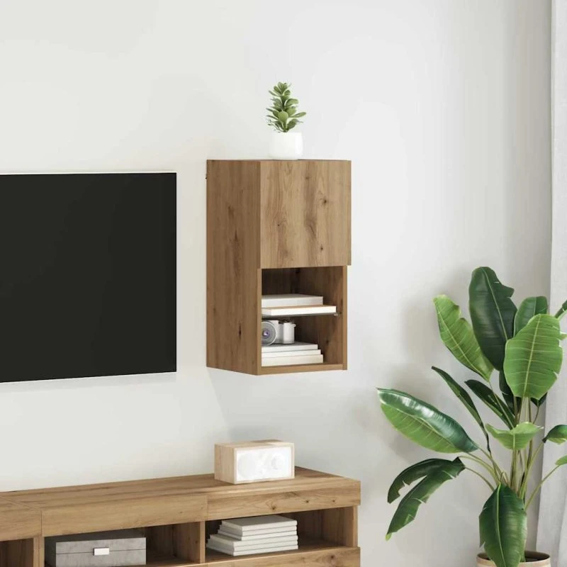 vidaXL Væghængt TV Skab Artisan Egetræ 30,5 x 30 x 60 cm