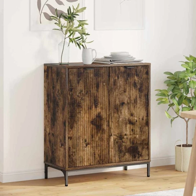 vidaXL Røget Eg Sideboard 69,5 x 33 x 82 cm Konstrueret Træ