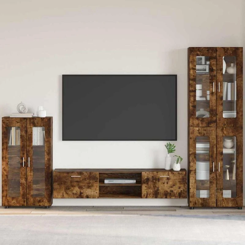 vidaXL Sideboard FLORIN Røget eg 55,5 x 29 x 100 cm Konstrueret træ