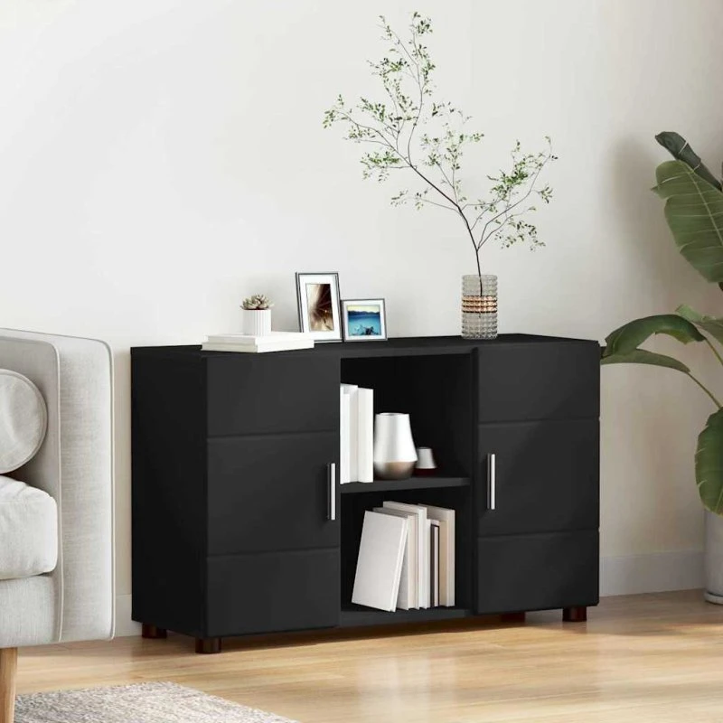 vidaXL Sideboard FLORIN Sort 88,5 x 30,5 x 55,5 cm Konstrueret Træ