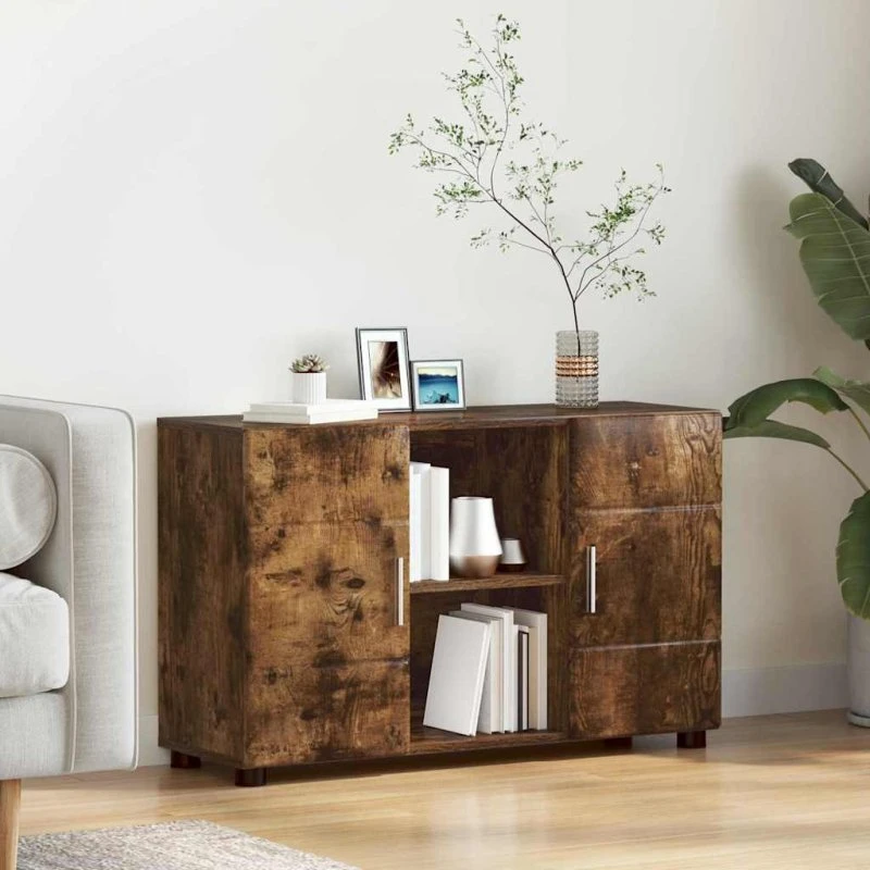 vidaXL Sideboard FLORIN Røget eg 88,5 x 30,5 x 55,5 cm