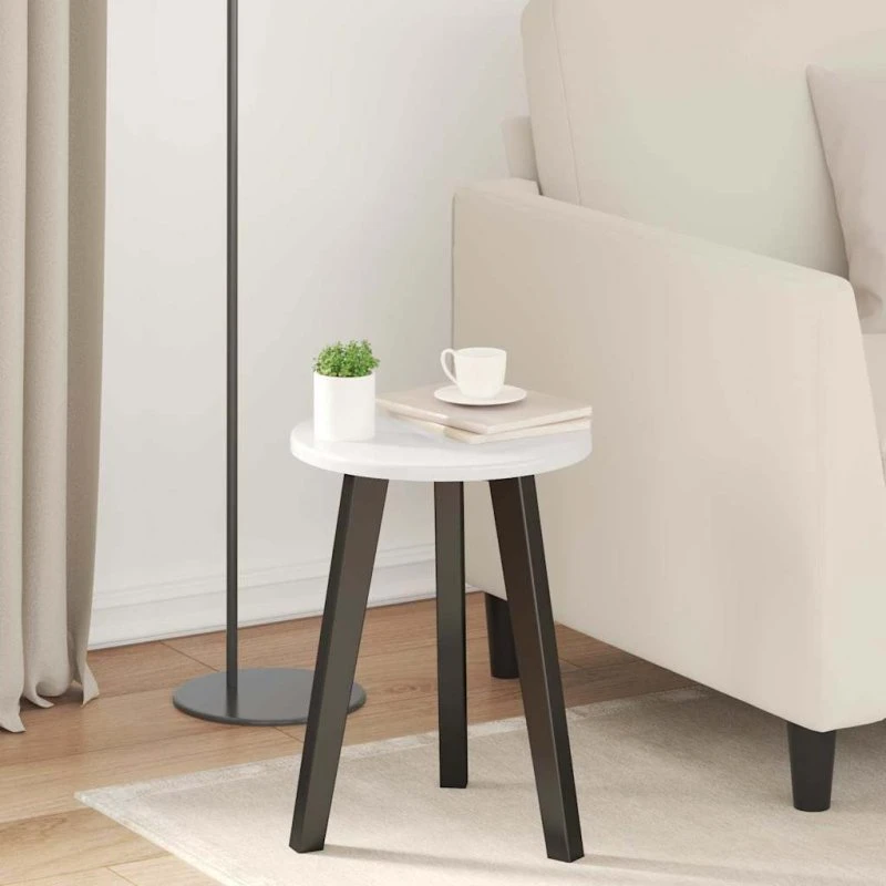 vidaXL Bordplade Hvid Højglans Ø30 x 1,5 cm Konstrueret Træ