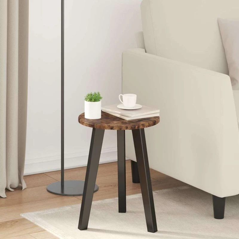 vidaXL Rund Bordplade Røget Eg 30 x 1,5 cm Konstrueret Træ