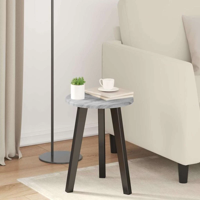 vidaXL Bordplade Grå Sonoma Ø 30 x 1,5 cm Konstrueret Træ