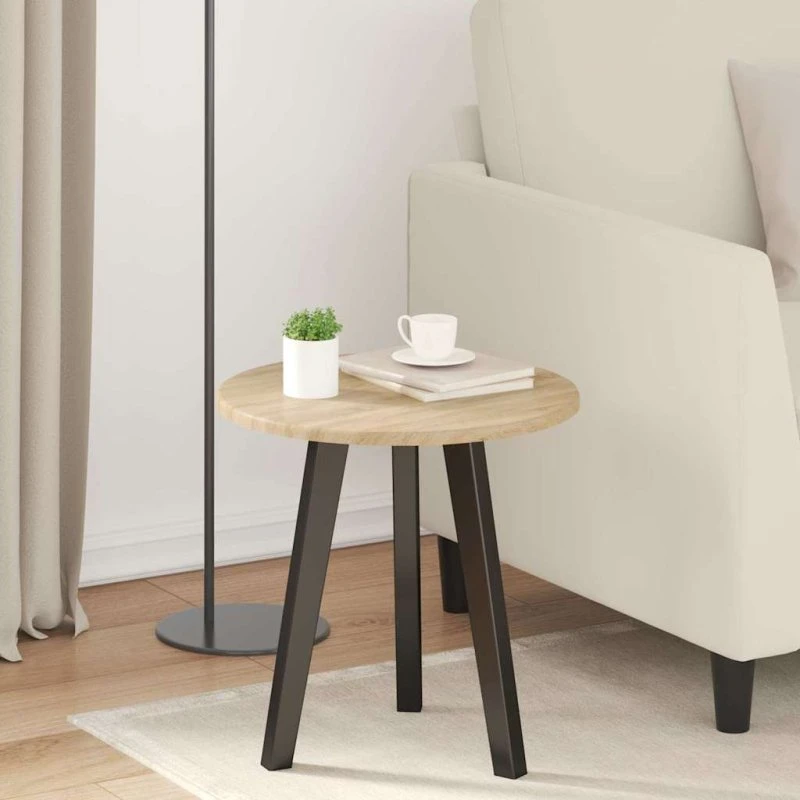 vidaXL Bordplade Sonoma-eg Ø 40 x 1,5 cm Konstrueret træ