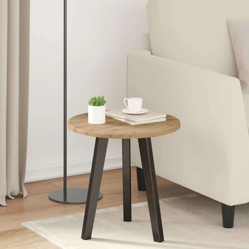 vidaXL Bordplade Artisan eg Ø 40 x 1,5 cm Konstrueret træ