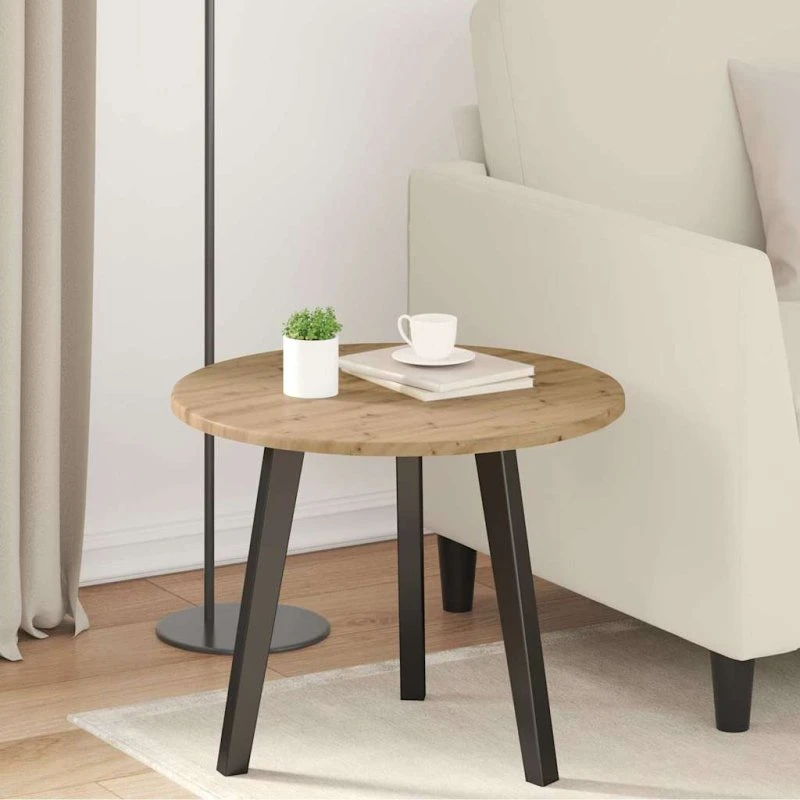 vidaXL Bordplade Artisan eg Ø 50 x 1,5 cm Konstrueret træ