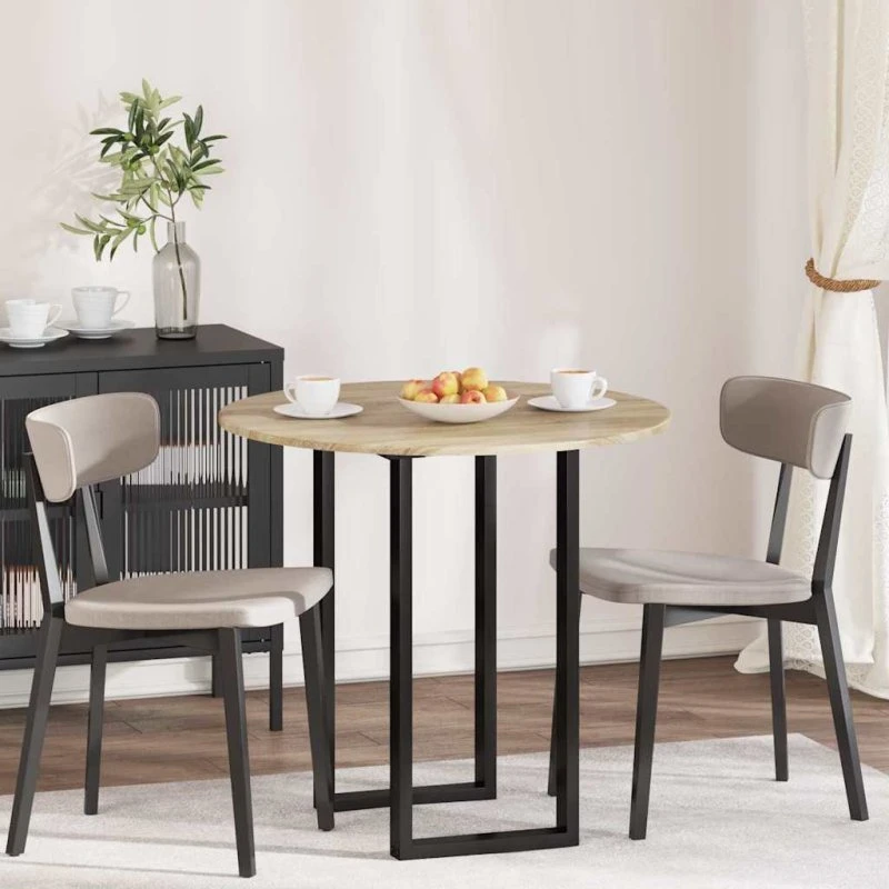 vidaXL Bordplade Sonoma-eg Ø 80 x 1,5 cm Konstrueret Træ