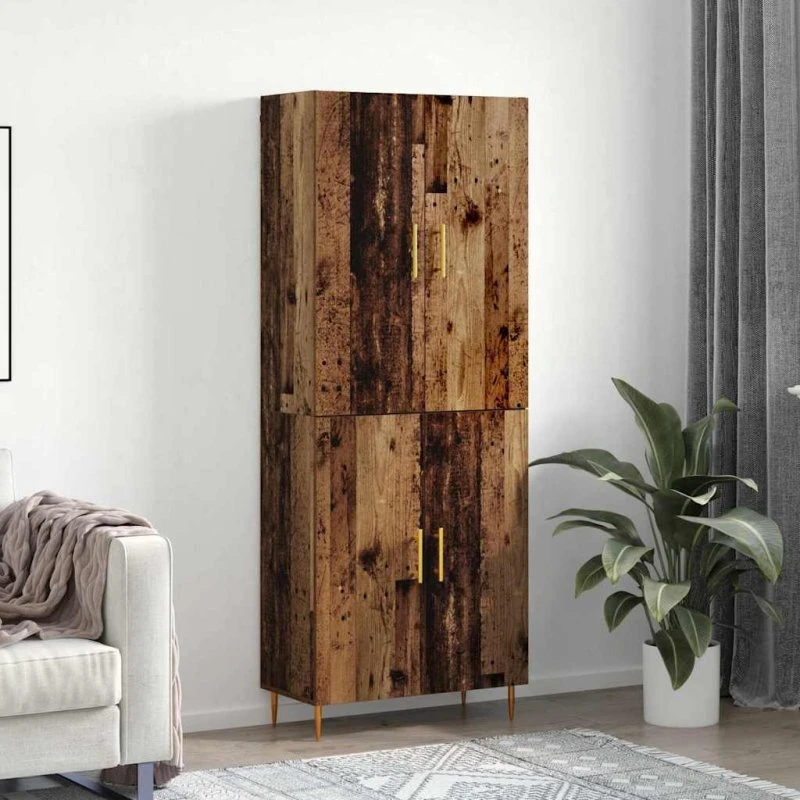 Gammelt træ Highboard 69,5 x 34 x 180 cm Konstrueret træ