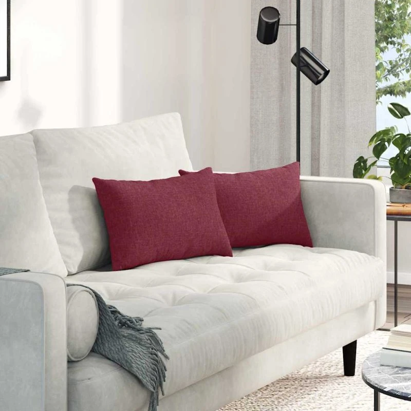 vidaXL Sofapuder 2 pcs Vinrød 50 x 30 cm