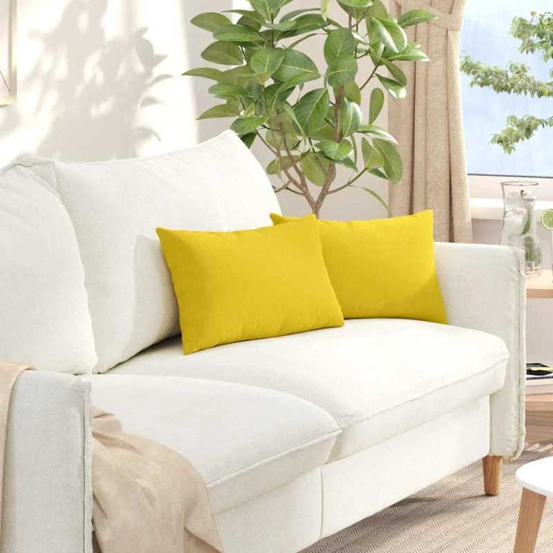 vidaXL Sofapuder 2 pcs Lysegul 50 x 30 cm