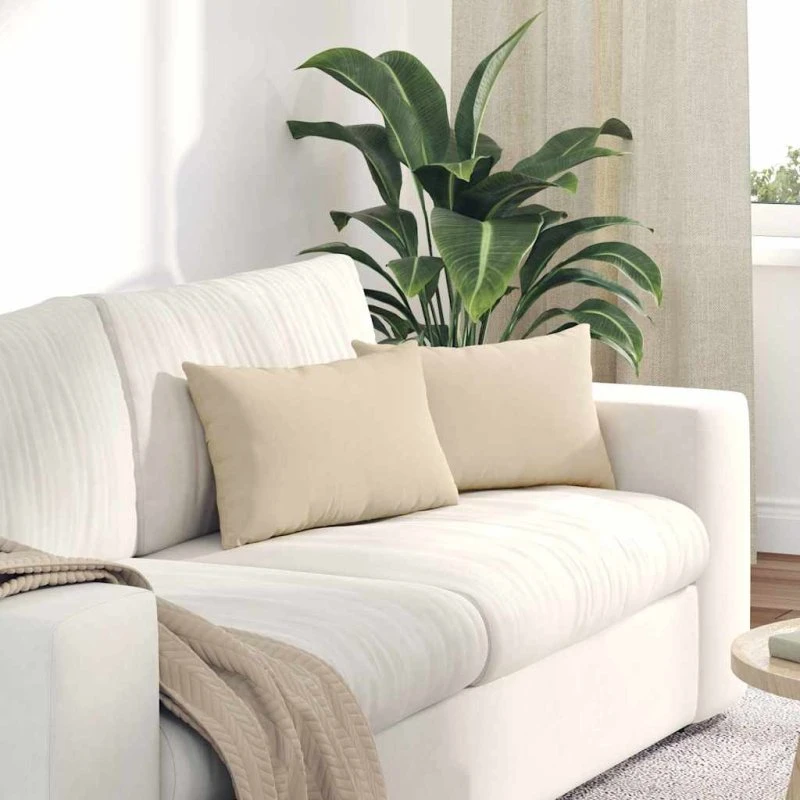 vidaXL Sofapuder 2 stk Creme 50 x 30 cm