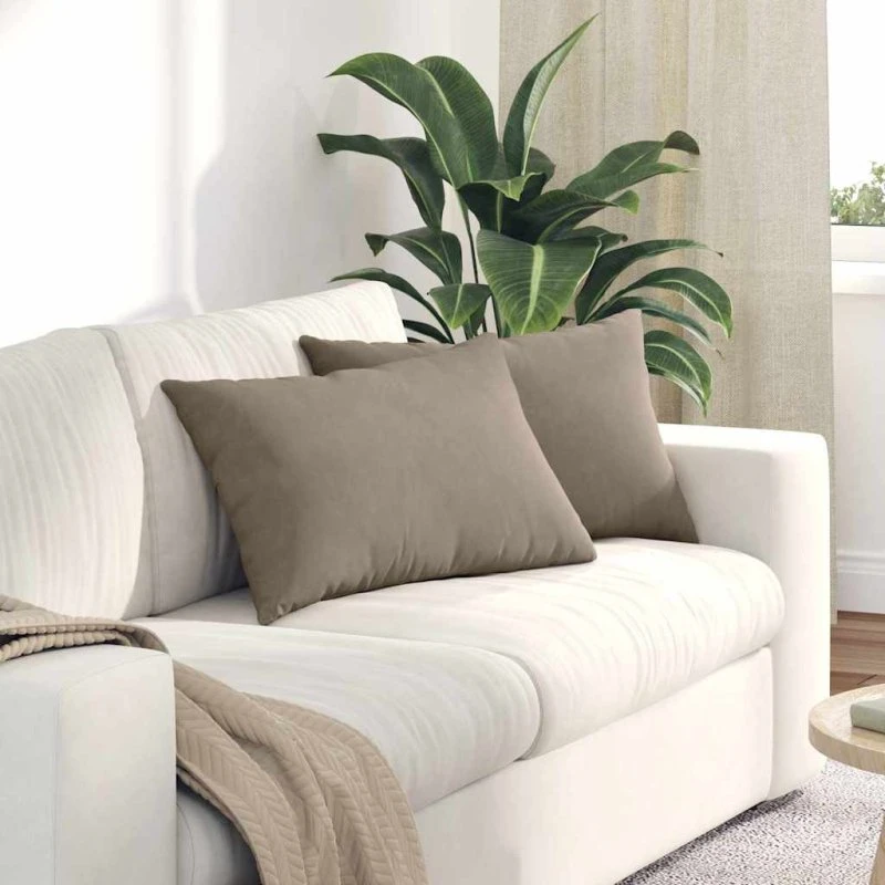 vidaXL Sofapuder 2 pcs Gråbrun 60 x 40 cm