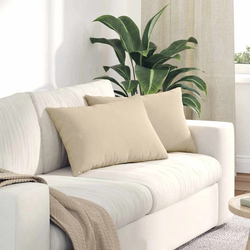 vidaXL Sofapuder 2 stk Creme 60 x 40 cm