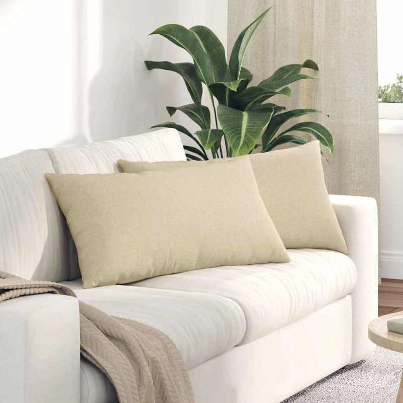 vidaXL Sofapuder 2 stk Creme 80 x 40 cm Stof