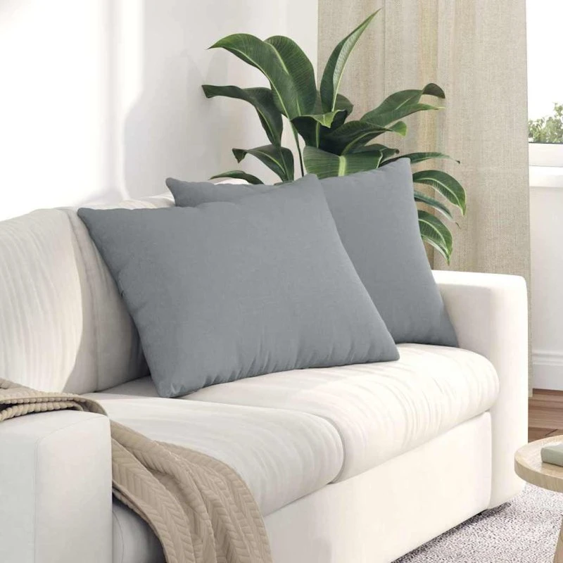 vidaXL Sofapuder 2 stk Lysegrå 50 x 70 cm Stof
